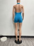 Feminine Casual Backless Halter Neck Jumpsuit