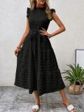 Women Summer Ruffle Edge Strappy Dress