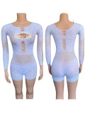 Women Hollow See-Through Net Stretch Jumpsuit Sexy Lingerie