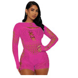 Women Hollow See-Through Net Stretch Jumpsuit Sexy Lingerie