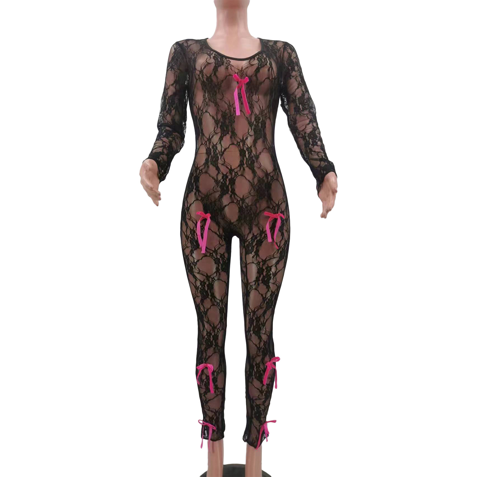 Lace Bow Jumpsuit for Evening & Party Wear