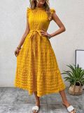 Women Summer Ruffle Edge Strappy Dress