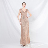 Plus Size Women Formal Party Sequin Evening Dress