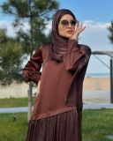 Women Dubai Long Sleeve Top Patchwork Maxi Dress