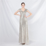 Plus Size Women Formal Party Sequin Evening Dress
