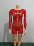 Women Hollow See-Through Net Stretch Jumpsuit Sexy Lingerie