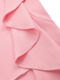 Women summer v-neck sleeveless ruffle dress