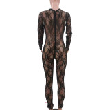 Women's Clothing Sexy Bow Lace Jumpsuit