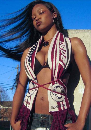 Summer Women Sexy Backless Strappy Tassel Printed Scarf Top