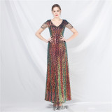 Plus Size Women Formal Party Sequin Evening Dress