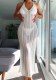 Women Summer Sexy Hollow See-Through Beach Sleeveless Halter Neck Sexy Backless Maxi Dress