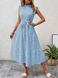 Women Summer Ruffle Edge Strappy Dress