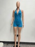 Feminine Casual Backless Halter Neck Jumpsuit