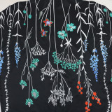 Women Dubai Arabian Spring Summer Print Contrast Color Robe