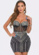 Sexy beaded see-through strap bodycon dress