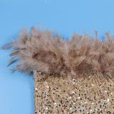 Sexy Sequin Feather Off Shoulder Bodycon Dress