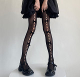 Sweet Girl Bow Hollow Hole Fishnet Stockings