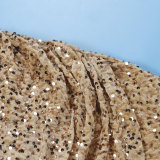 Sexy Sequin Feather Off Shoulder Bodycon Dress