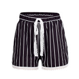Summer Stripes Printed Strap Pajamas Two-Piece Home Clothes Set