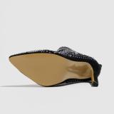 Stiletto Pointed Chic Rhinestone Fashion Nightclub Sexy Elastic Short Boots