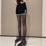 Sweet Girl Bow Hollow Hole Fishnet Stockings