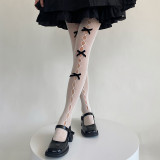 Sweet Girl Bow Hollow Hole Fishnet Stockings