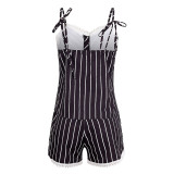 Summer Stripes Printed Strap Pajamas Two-Piece Home Clothes Set