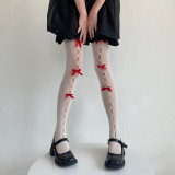 Sweet Girl Bow Hollow Hole Fishnet Stockings