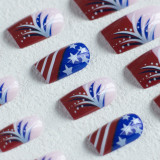 Women Square Toe Nail Art Fake Nails - 24 Pieces