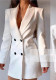 Women Backless Double-breasted Blazer Dress