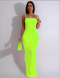 Women Sexy Contrast Color Suspender Dress