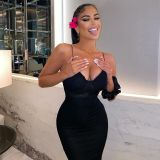 Women Summer Solid Bodycon Maxi Dress