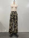 Spring Summer Fashion Women's Camouflage Cargo Pocket Long Pants