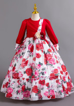 Children's Princess Dress Floral Chiffon Dress Children's Princess Dress Floral Chiffon Dress