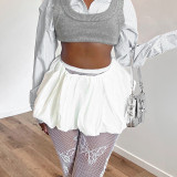 Women Summer Solid Pleated Mini Skirt