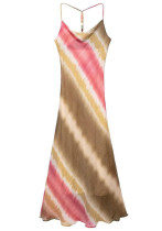 Women's Summer Tie-Dye Strap Long Dress