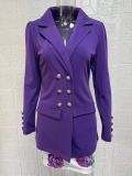 Women Printed Elegant Career Blazer and Print Skirt Two-Piece Set