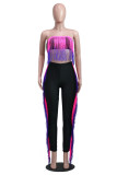 Women's Fashion Sexy Gradient Tassel Strapless Two-Piece Pants Set