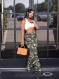 Spring Summer Fashion Women's Camouflage Cargo Pocket Long Pants
