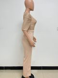 Women's Fashion Sequins Half Sleeve Wide-Leg Chic Ladies Jumpsuit