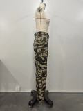 Spring Summer Fashion Women's Camouflage Cargo Pocket Long Pants