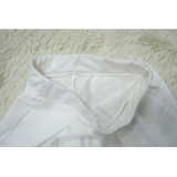 Women Casual Solid One-Shoulder Pleated Top and Pant Two-Piece Set