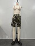Spring Summer Women's Pocket Camouflage Cargo 5-Point Pants