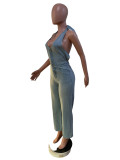 Women's Halter Neck One-Piece Overall Denim Pants