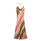 Women's Summer Tie-Dye Strap Long Dress