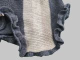 Women's Summer Hollow Ruffled Irregular Contrast Color Long Sleeve Top Short Skirt Set
