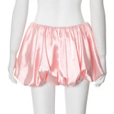 Women Summer Solid Pleated Mini Skirt
