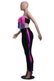 Women's Fashion Sexy Gradient Tassel Strapless Two-Piece Pants Set