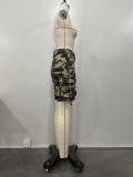 Spring Summer Women's Pocket Camouflage Cargo 5-Point Pants