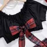 Sexy Lingerie Student Wear College Cos Uniform Temptation Short Skirt Set